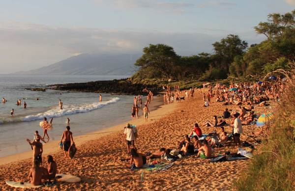 Little Beach gay nudist beach Maui island Hawaii